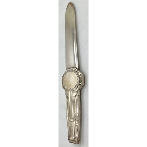 522 - Good quality plated paper knife. 25cm l.