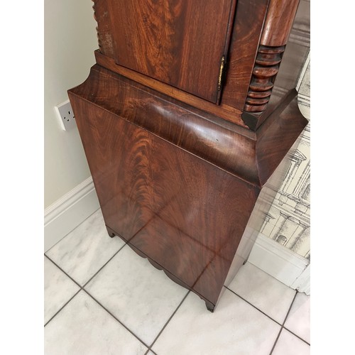 835 - A walnut veneered 8 day longcase clock with painted dial for W.E. Robson Newcastle Upon Tyne. 234cm ... 