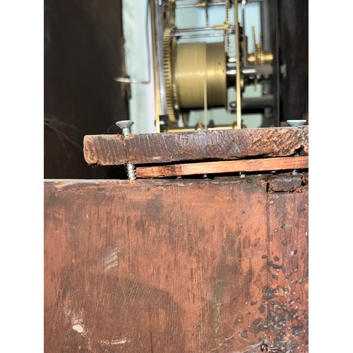 835 - A walnut veneered 8 day longcase clock with painted dial for W.E. Robson Newcastle Upon Tyne. 234cm ... 