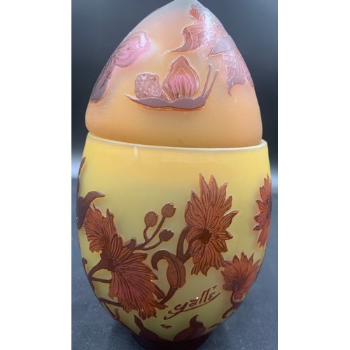 311 - Galle Tip cameo glass egg. 23cm h.