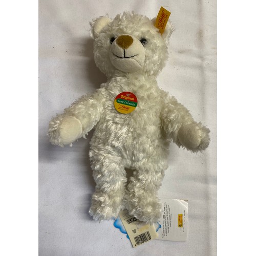 738 - Seven Steiff soft toys to include 3 with labels: 111471 Flynn, 022739 26 Weiss, 064296 Mansohli pand... 