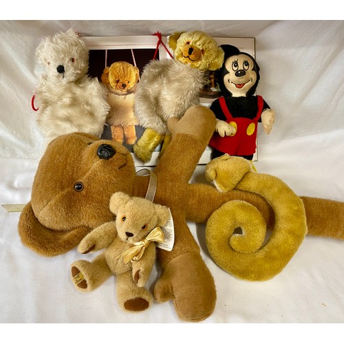 739 - A collection of Merry Thought soft toys to include 4 vintage - 2 x 1960's teddy bear muffs, Minnie M... 