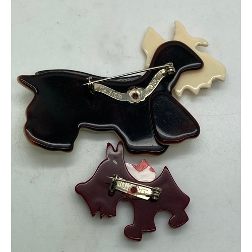 355 - A collection of dog brooches, mainly Scottie dogs to include 2 Lea Stein, 2 x Ciro, A. Diamond, Kaye... 