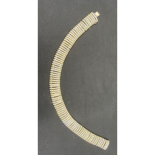 356 - Esha Randel Art Deco collar, set throughout with clear paste, stamped 