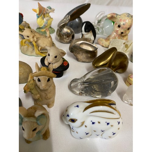 101 - A large collection of small rabbits to include 19 x Teviotdale, 1 x Royal Crown Derby paperweight wi... 