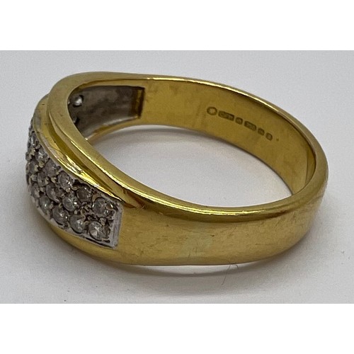 363 - An 18ct yellow gold ring set with diamonds, size U, weight 7.2gm.