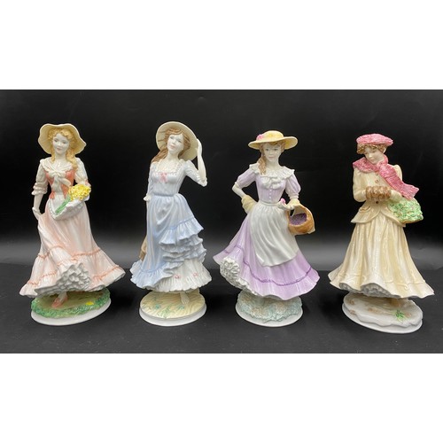 118 - Royal Worcester; a set of four limited edition Four Seasons figurines, Spring, Summer, Autumn, Winte... 