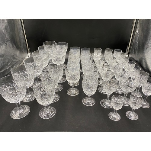 315 - A part suite of Thomas Webb 'Wellington' pattern crystal glasses to include goblets, various wine si... 