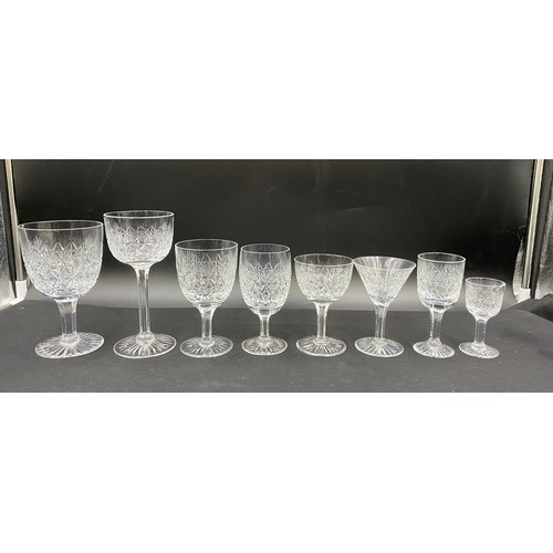 315 - A part suite of Thomas Webb 'Wellington' pattern crystal glasses to include goblets, various wine si... 