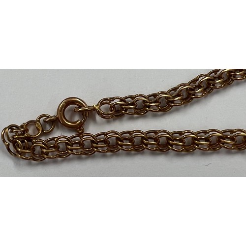 371 - A gold chain bracelet 3.7gm, marked .585 (14 ct).