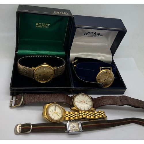 623 - Vintage wristwatches to include 2 xRotary, 1 x Citizen, a ladies Aviva and A MuDu.