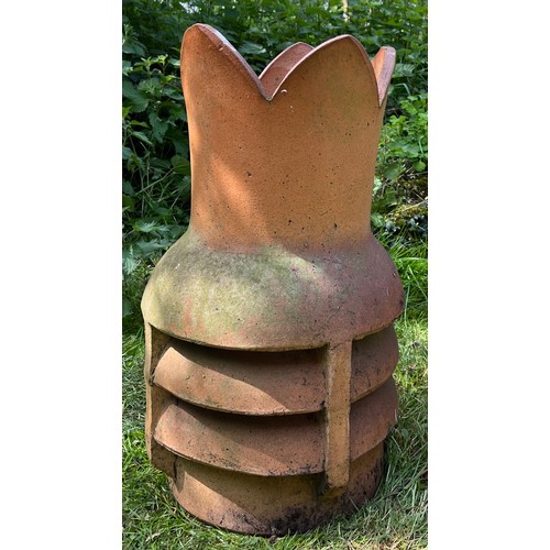 1364 - Terracotta chimney cowl. 65cm h.