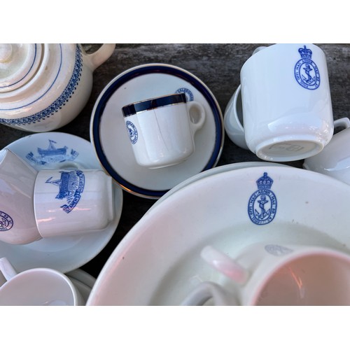 121 - A large quantity of shipping line ceramics.