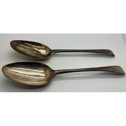 563 - Pair of George III silver tablespoons London 1796 by I.B. Weight 130gms.