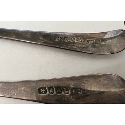 563 - Pair of George III silver tablespoons London 1796 by I.B. Weight 130gms.