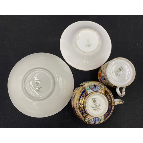 130 - Selection of 19th C ceramics to include a Crown Staffordshire cup and saucer and a coffee can and sa... 