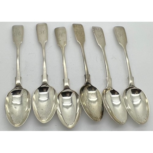 569 - Six silver teaspoons London 1870 maker Henry Holland (of Holland Aldwinckle & Slater). Total weight ... 