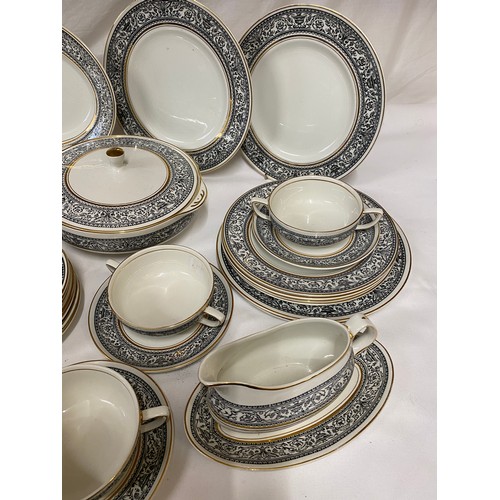 138 - Wood and Sons earthenware Saracen pattern part dinner set comprising 8 x soup tureens and stands, ov... 