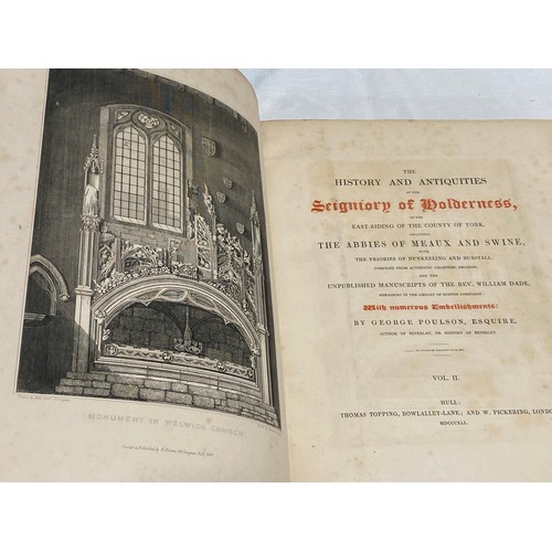 648 - Poulson's History of Holderness Vol I & 2. The History and Antiquities of the Siegniory of Holdernes... 