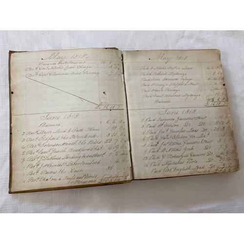 651 - A manuscript accounts of Hull based shipping agents George Rooth & Co. 1818-1820.