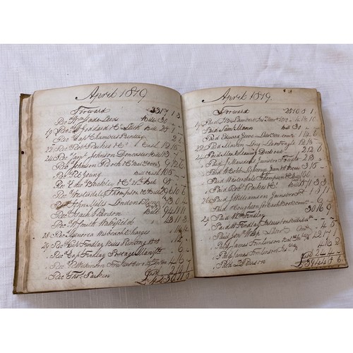 651 - A manuscript accounts of Hull based shipping agents George Rooth & Co. 1818-1820.