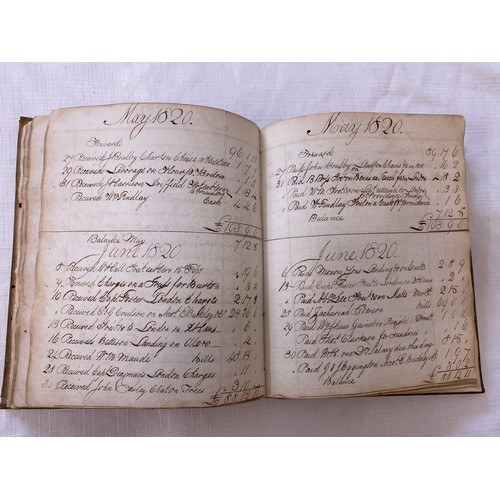 651 - A manuscript accounts of Hull based shipping agents George Rooth & Co. 1818-1820.