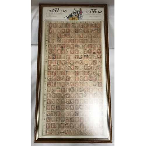 435 - Reconstructed sheet of 240 Penny Reds, AA - TL, framed.