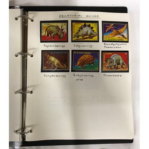 441 - Collection of Dinosaur Themetic stamps of the World including two books on the subject. Also include... 