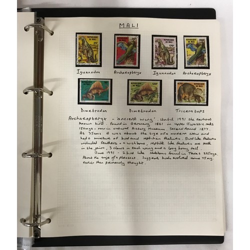 441 - Collection of Dinosaur Themetic stamps of the World including two books on the subject. Also include... 