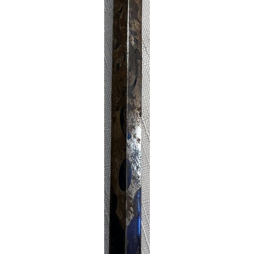 1059 - A 19thC wooden cased swordstick with horn handled 89cm l.