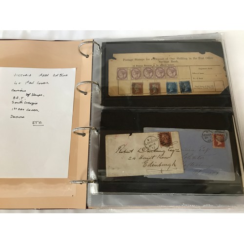 455 - An album collection to include Queen Victoria stamps and postal history (two pages), modern first da... 