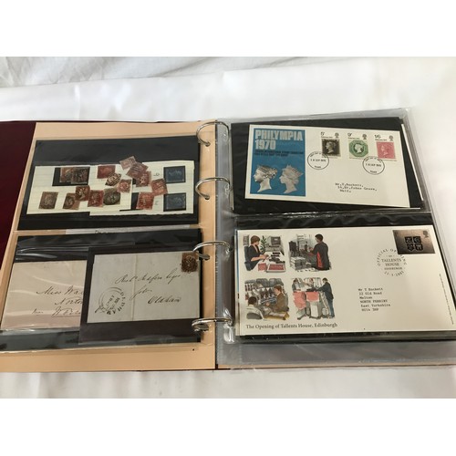 455 - An album collection to include Queen Victoria stamps and postal history (two pages), modern first da... 