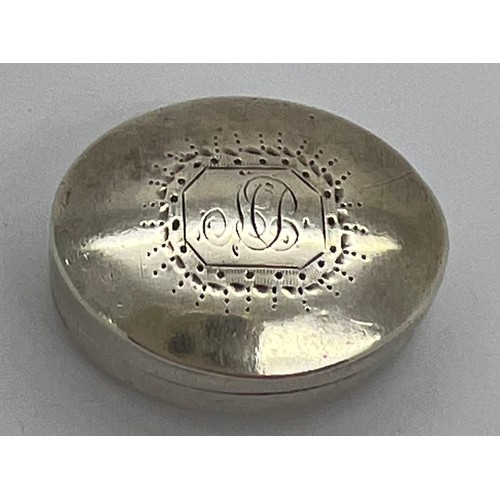 603 - Birmingham silver vinaigrette by F & W Birmingham 1802 2 x 2.5cm, initialled to top.