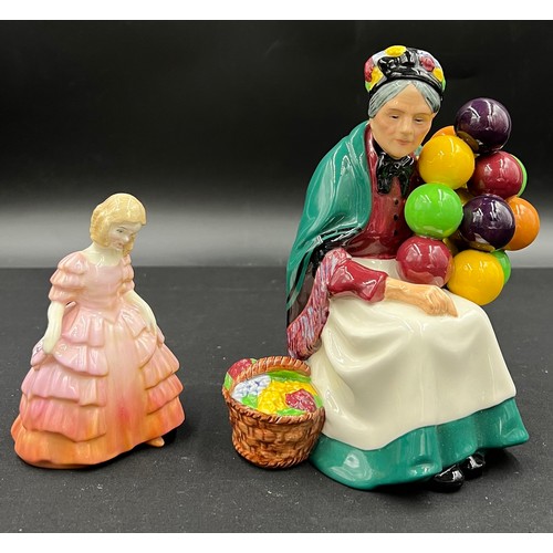 146 - Royal Doulton figurines 'The Old Balloon Seller' HN 1315 and 'Rose' HN1368.