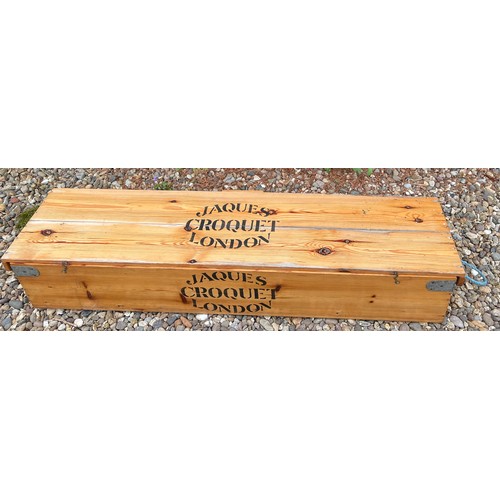 753 - A boxed Jaques Croquet set. 107 x 27cm.