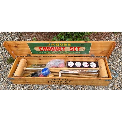 753 - A boxed Jaques Croquet set. 107 x 27cm.