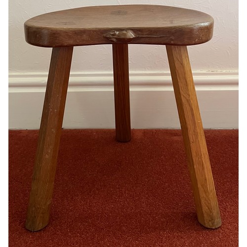 787 - A Robert 'Mouseman' Thompson calf stool, purchased 1977. 35 h x 30cm w.