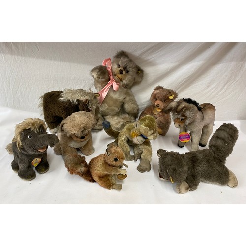 756 - Steiff Vintage soft toys to include; Mungo the monkey, straw filled body, blue glass eyes approx. 20... 