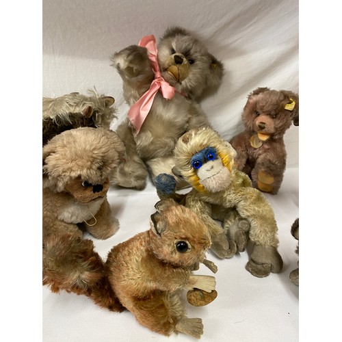 756 - Steiff Vintage soft toys to include; Mungo the monkey, straw filled body, blue glass eyes approx. 20... 