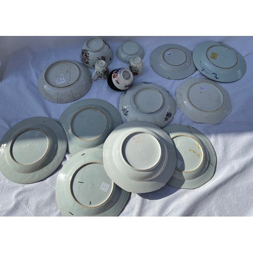 168 - A quantity of 18thC and 19thC ceramics to include Delph plate, Chinese, Imari etc.