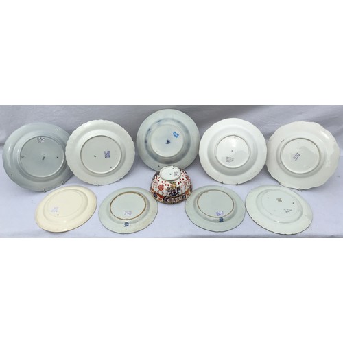 180 - A quantity of Copeland Spode/ Spode Stone/Spode/Newstone 19thC plates and bowls in blues and reds.