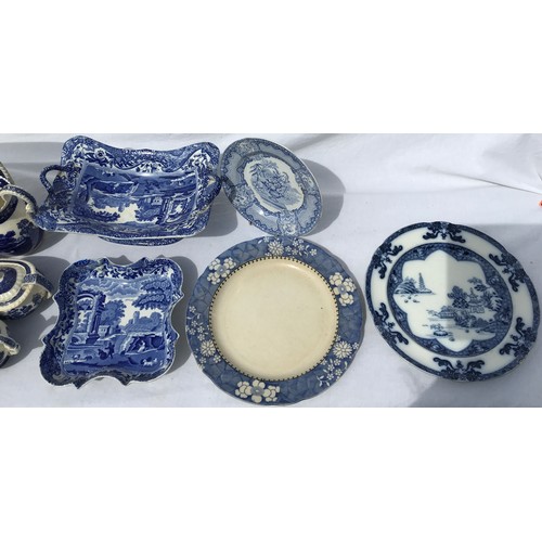 182 - Various Copeland Spode blue and white, various patterns to include teapots, jugs, plates bowls etc.