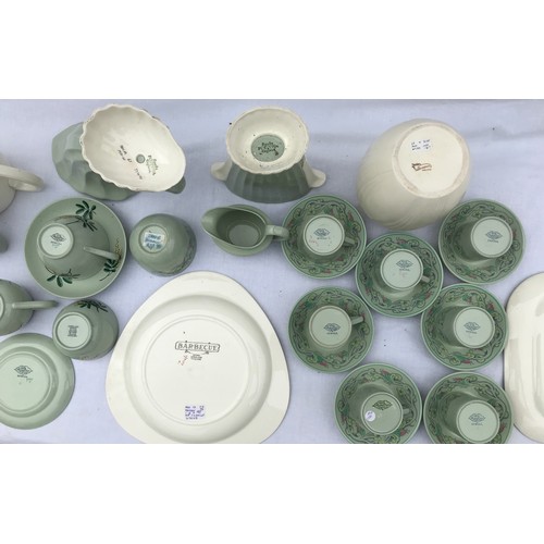 184 - A quantity of 20thC Copeland Spode ceramics in greens and creams, patterns to include 'Oklahoma', 'M... 