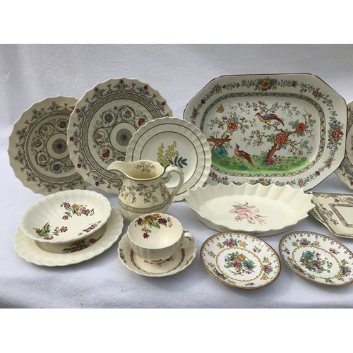 187 - A selection of 20thC Copeland and Copeland Spode to include various patterns, 'Velamour', 'Maple Bir... 