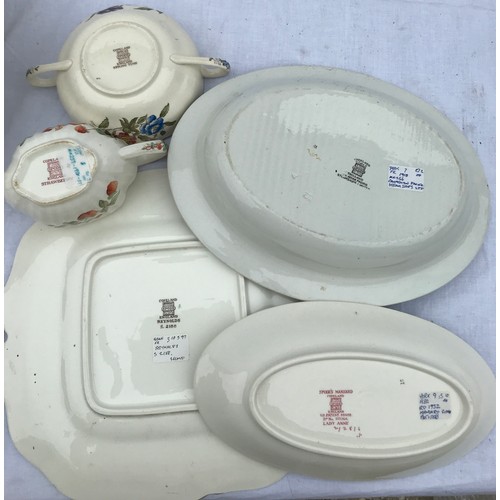 196 - Copeland Spode 20thC ceramics to include ‘Reynolds’ x 2 twin handled cake plates and 1 x large plate... 