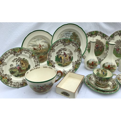 197 - A quantity of 20thC Copeland Spode/Spode ceramics to include various 'Byron' hunting scenes, plates ... 