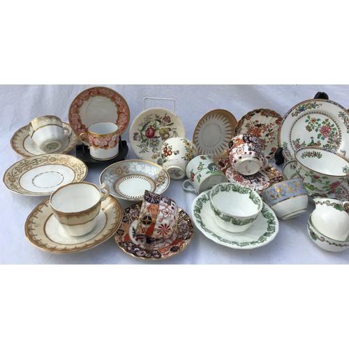 210 - A collection of 19thC/20thC Spode and Copeland cups, saucers etc.