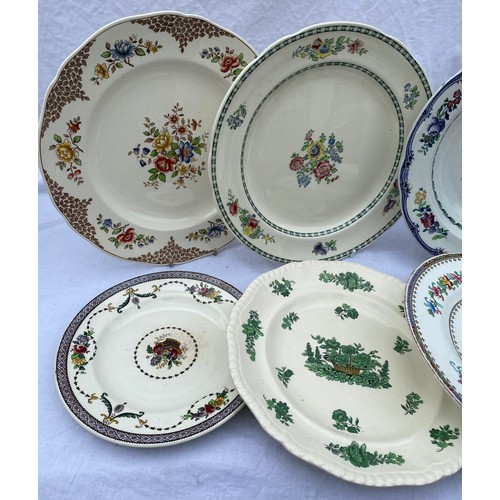 219 - Selection of 13 Copeland Spode plates and dishes to include 'Merville', 'Spring Time', 'Rose', 'Avon... 