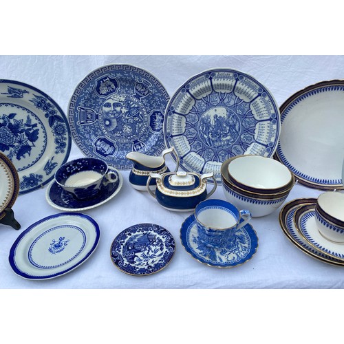 223 - A collection of blue and white 20thC Spode, various patterns to include 'Blue Bowpot' plate, 2 x Mil... 