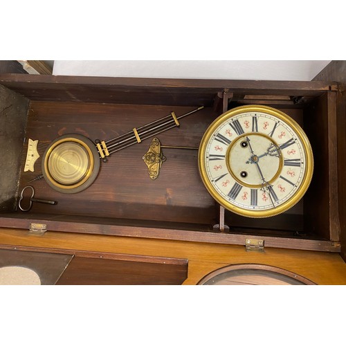 844 - A late 19thC Vienna wall clock, spring driven 8 day movement, striking on a gong. 113 h x 51 w x 25.... 